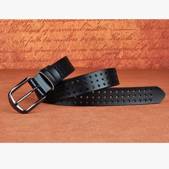 New Real Thick Cut Leather Womens Adjustable Sizeable Western Style Belts - Picture 5 of 8